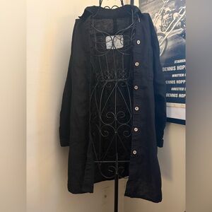 NPL Livorno oversized Black Linen shirt